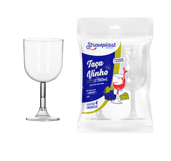 Imagen de Copa Vino 260 cc. Strawplast x 4
