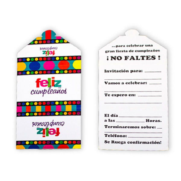 Imagen de Feliz Cumpleaños Invitacion x 12
