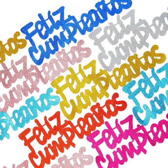 Imagen de Cartel Feliz Cumpleaños Goma Eva con Brillantina