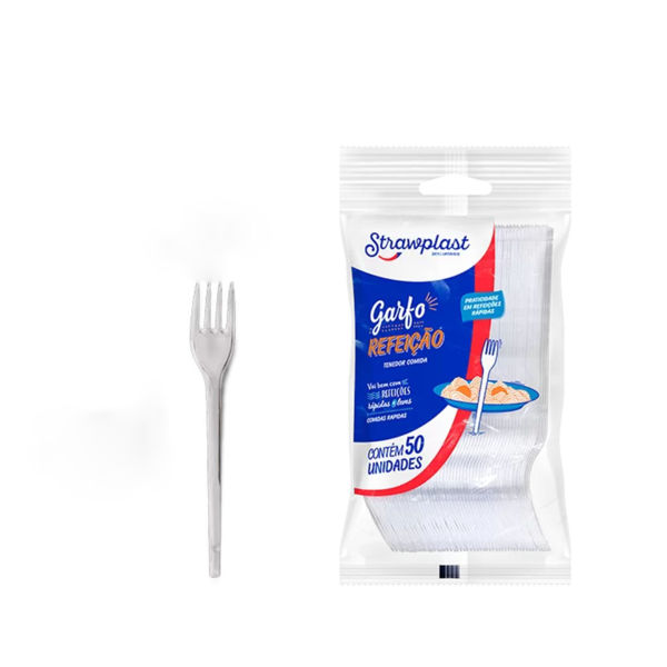 Imagen de Tenedor Blanco Strawplast x 50