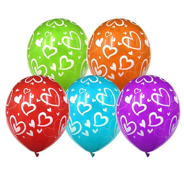 Imagen de Globos Impreso Corazones x 10