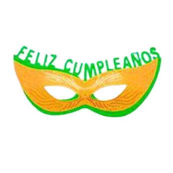 Imagen de Antifaz Feliz Cumpleaños Calado Fluo x 12