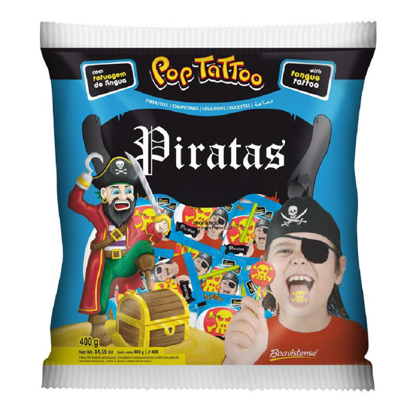 Imagen de Golosina Paleta Tatoo Piratas x 50 Florestal 400 g.