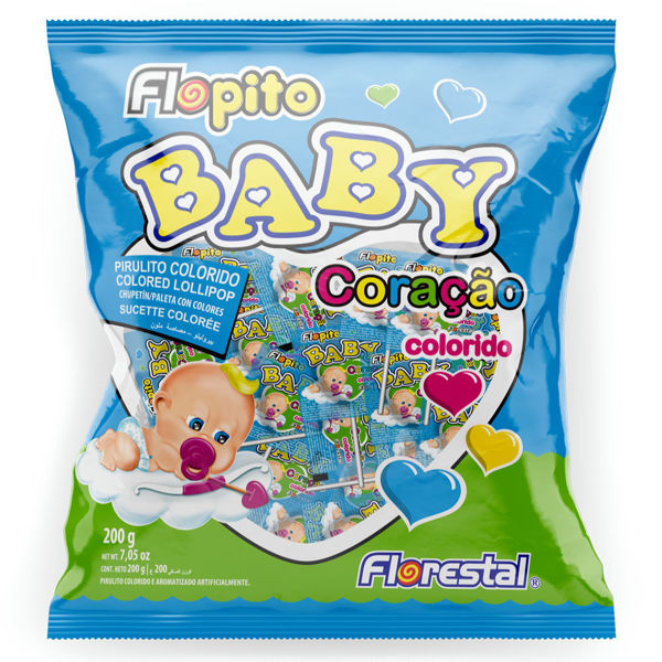 Imagen de Golosina Chupetin Flopito Baby Corazon x 50