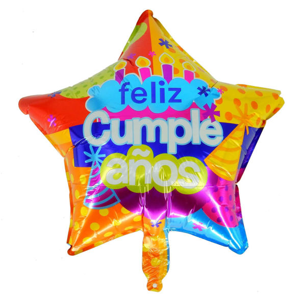 Imagen de Globo Metalizado Estrella 18" Feliz Cumpleaños