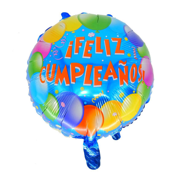 Imagen de Globo Metalizado Redondo 18" Feliz Cumpleños