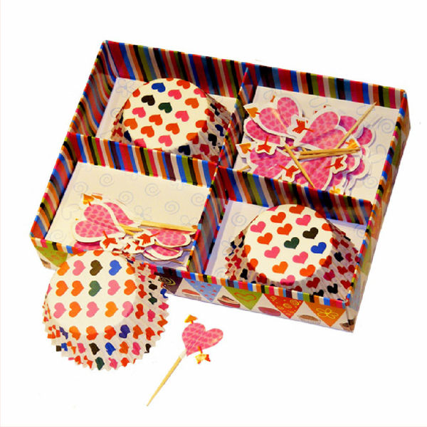 Imagen de Casquete con Topper x 24 Corazones Multicolores