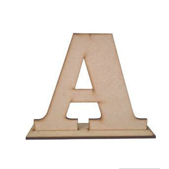 Imagen de Letra Mdf 12 cm. x  3 mm. con Base