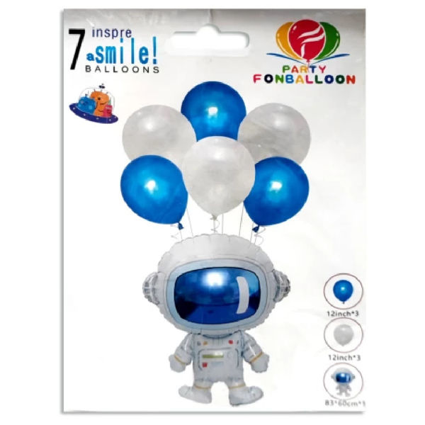 Imagen de Set   7 Globos 2 Modelos Astronauta