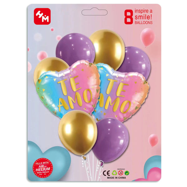 Imagen de Set   8 Globos 2 Modelos Te Amo