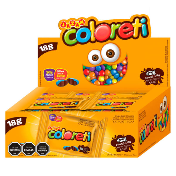 Imagen de Golosina Confite Coloreti Mini 18 grs. x 24