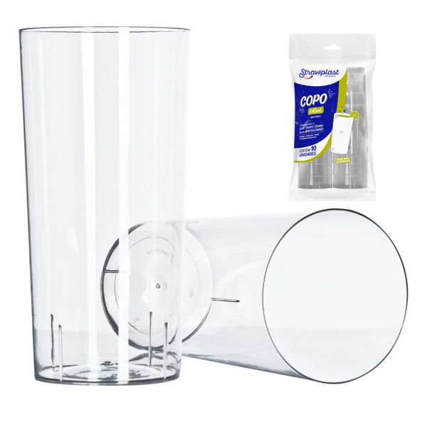 Imagen de Vaso Acrílico Trago Largo Strawplast 340 cc. x 10