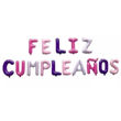 Imagen de Set Globos Metalizados Frase Feliz Cumpleaños