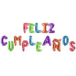 Imagen de Set Globos Metalizados Frase Feliz Cumpleaños