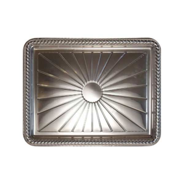 Imagen de Bandeja Plateada Rectangular 34 x 24 cm. B70
