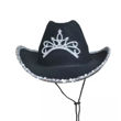 Imagen de Gorro Cowboy Fieltro Rosa con Lentejuelas y Tiara