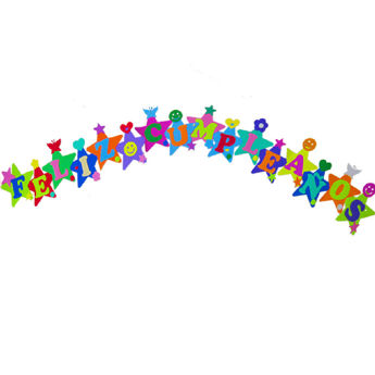 Imagen de Guirnalda Feliz Cumple Goma Eva Estrellas