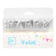 Imagen de Vela Frase Happy Birthday Letras Globo Metalizadas