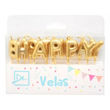 Imagen de Vela Frase Happy Birthday Letras Globo Metalizadas
