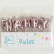 Imagen de Vela Frase Happy Birthday Letras Globo Metalizadas