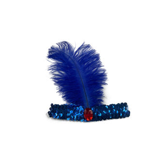 Imagen de Vincha Charleston Lentejuelas con Pluma