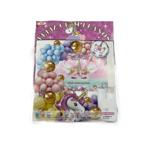 Imagen de Set  52 Globos Unicornio con Accesorios
