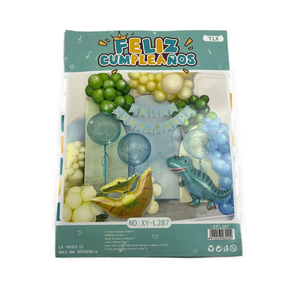 Imagen de Set  52 Globos con Dinosaurios y Guirnalda Feliz Cumpleaños
