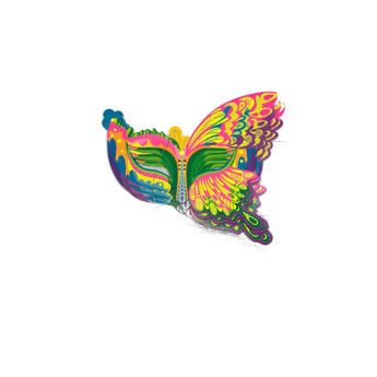 Imagen de Antifaz Mariposa Impreso Multicolor Fluo x 12