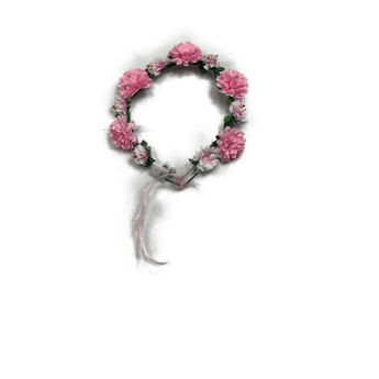 Imagen de Corona Flores Color con Cintas y Luces