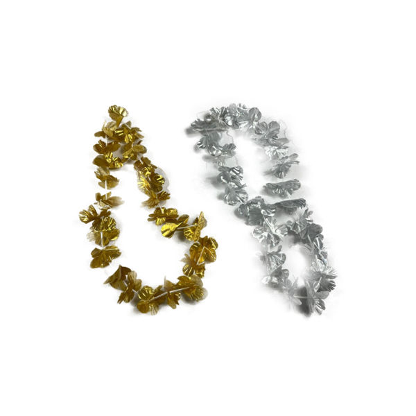 Imagen de Collar Flor Tela Metalizada