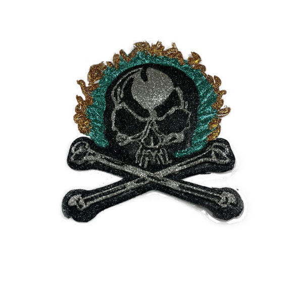 Imagen de Colgante Plástico Calavera 0.55 X 0.45 con Brillantina