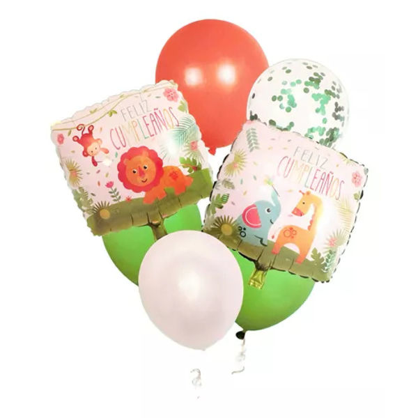 Imagen de Set  7 Globos 2 Modelos Feliz Cumpleaños Infantil