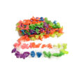 Imagen de Collar Tela Fluo Flor Multicolor  x 12