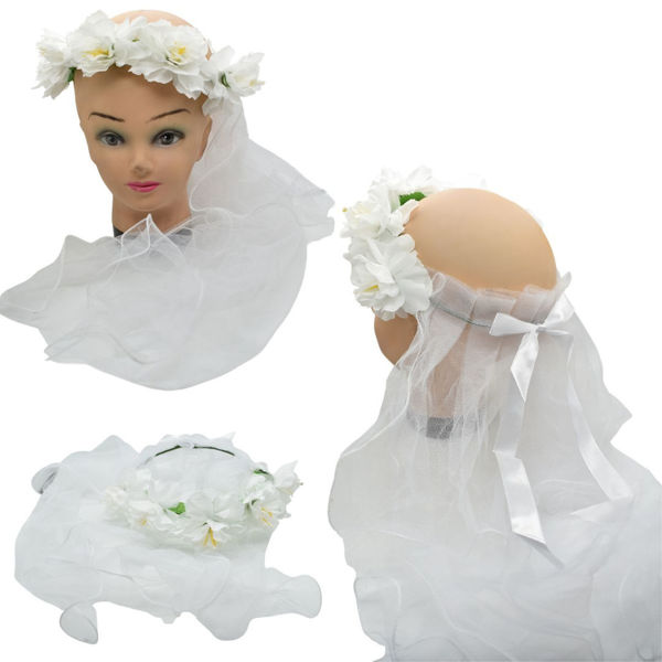 Imagen de Corona Flores  con Velo