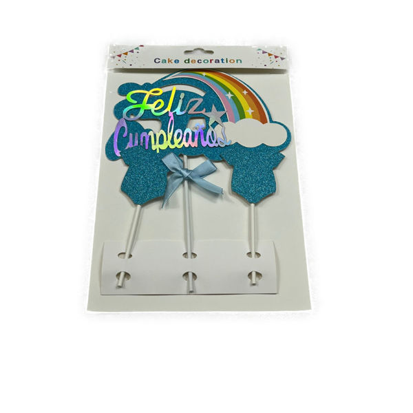 Imagen de Set 3 Pinchos Torta Feliz Cumpleaños Peleles