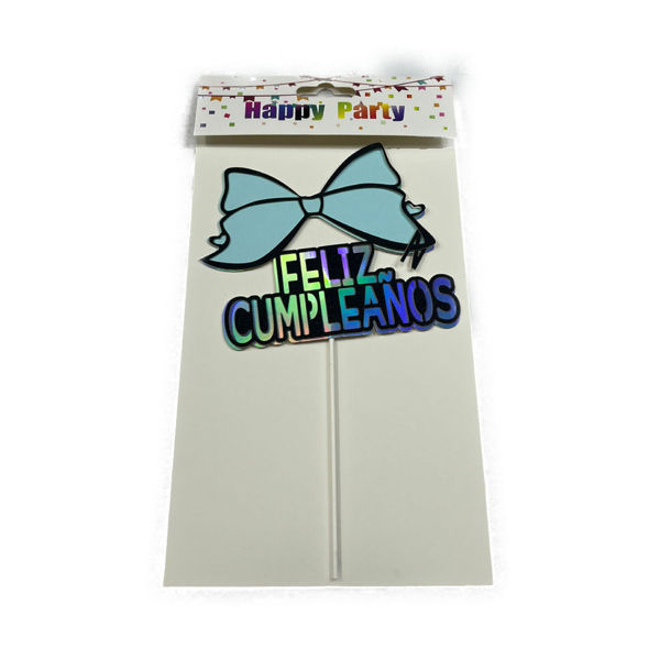 Imagen de Pincho Feliz Cumpleaños Plano Figura Rosada