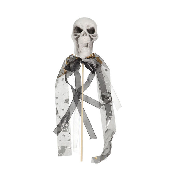 Imagen de Vara Calavera Espuma con Organza y Cintas