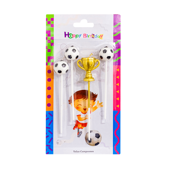 Imagen de Set 3 Vela Pincho Pelota y 1 Vela Trofeo