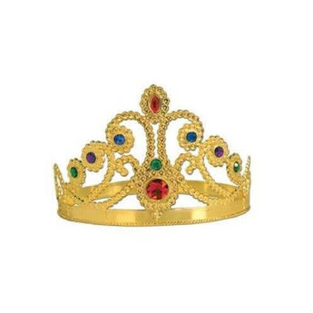 Imagen de Corona Reina Plástico Metalizada con Piedras