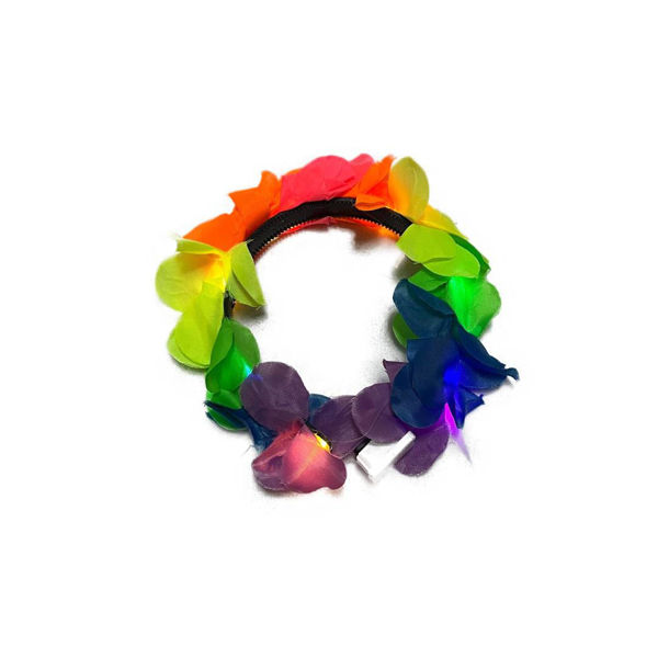 Imagen de Tiara Flores Tela Multicolor con Luces x 12