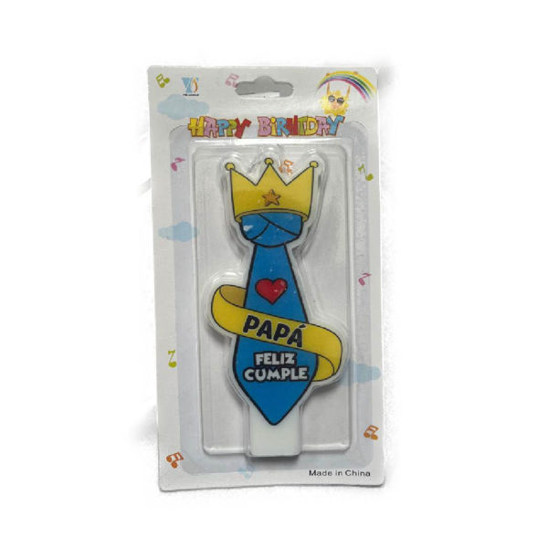 Imagen de Vela Plaqueta Corbata Feliz Cumple Papá