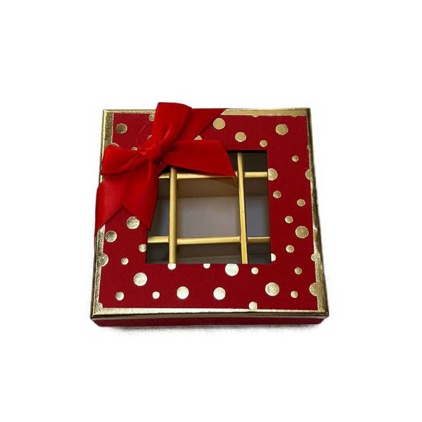 Imagen de Caja Regalo 12 x 12 x  4 cm.  9 Divisiones con Visor