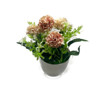 Imagen de Maceta Blanca con Flores 20 cm.