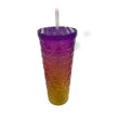 Imagen de Vaso Acrílico Diamante 23 cm. con Tapa y Pajilla