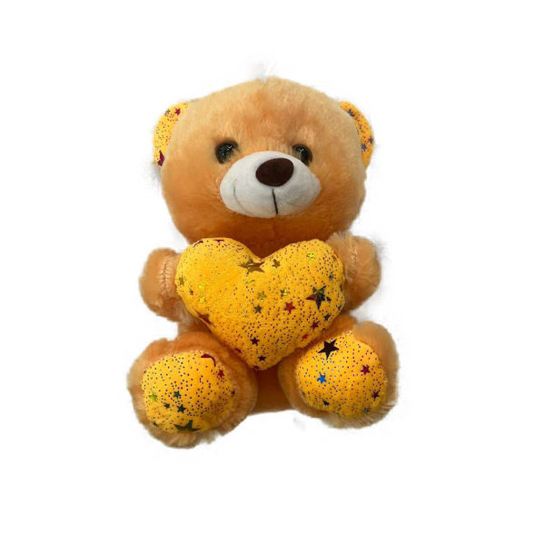 Imagen de Peluche Oso con Corazón 20 cm. Corazones Dorados