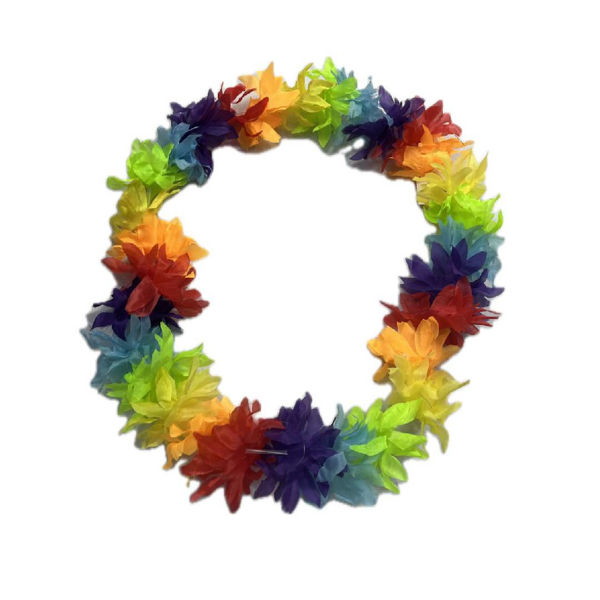 Imagen de Collar Tela Flor Puntas Multicolor Grande