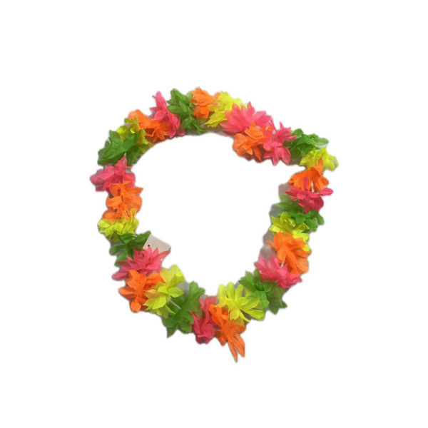 Imagen de Collar Tela Flor Puntas Multicolor