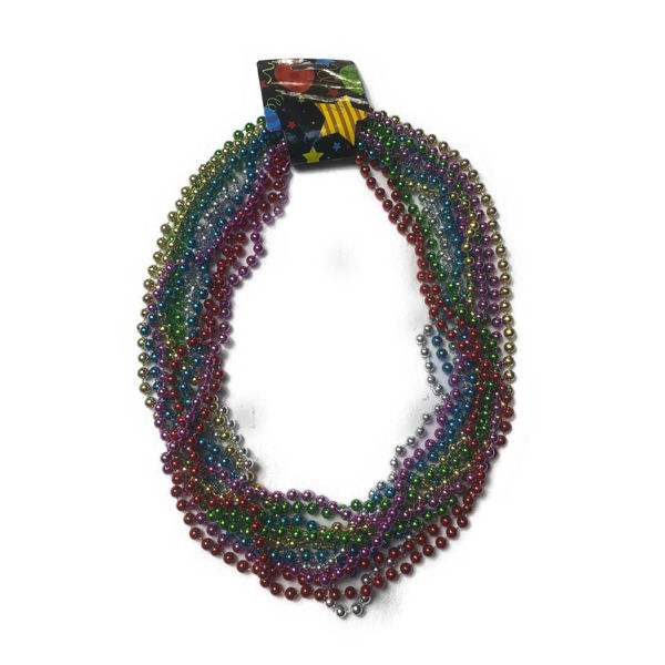 Imagen de Collar Perlas Metalizadas x 12