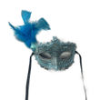 Imagen de Antifaz Rígido Forrado Tela con Cocarda y Plumas