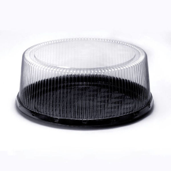 Imagen de Bandeja Redonda Negra 30 cm. Tapa Transparente 12 cm.